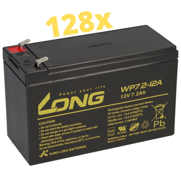 Akkusatz passend zu APC SILCON SL20KHB2, bestehend aus 128 Akkus WP7.2-12.